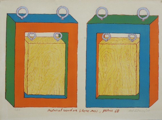 mark brusse, NATURAL WOOD ON STONE,litho,1968
